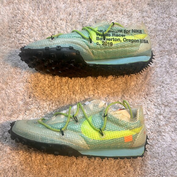 Size 8.5 - Off-White x Nike Waffle Racer Vivid Sky - Picture 1 of 6